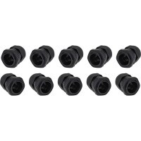 Outdoor IP68 Waterproof PG19 Plastic Cable Glands/Connectors for OD Cables 12-15mm Black 10-Pack